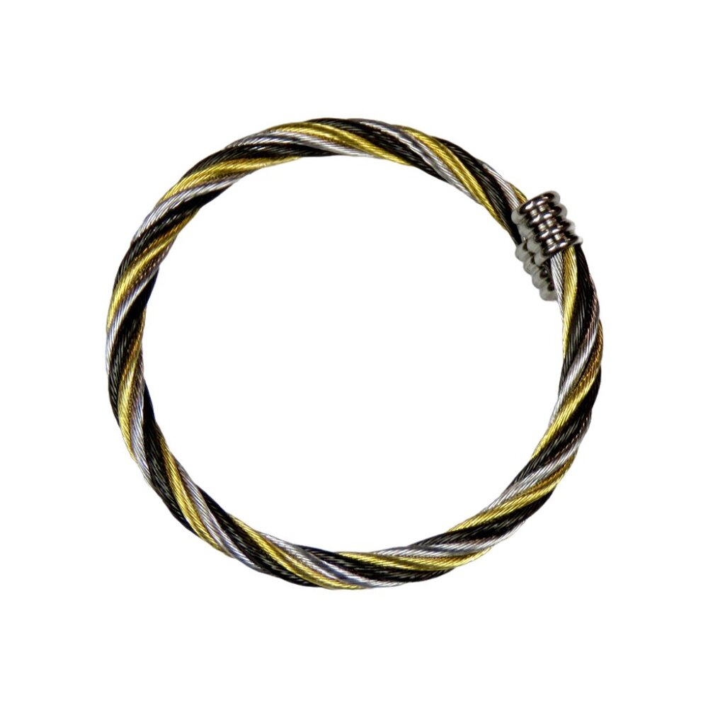 Inox Women's Stainless Steel Three-Tone Braided Bracelet